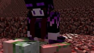 Minecraft Endie in the Nether [Endie X Zombie Pigman]