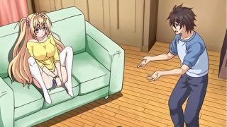 Hentai boy tolds his sexy bimbo stepsister that drinking his cum would make her smarter